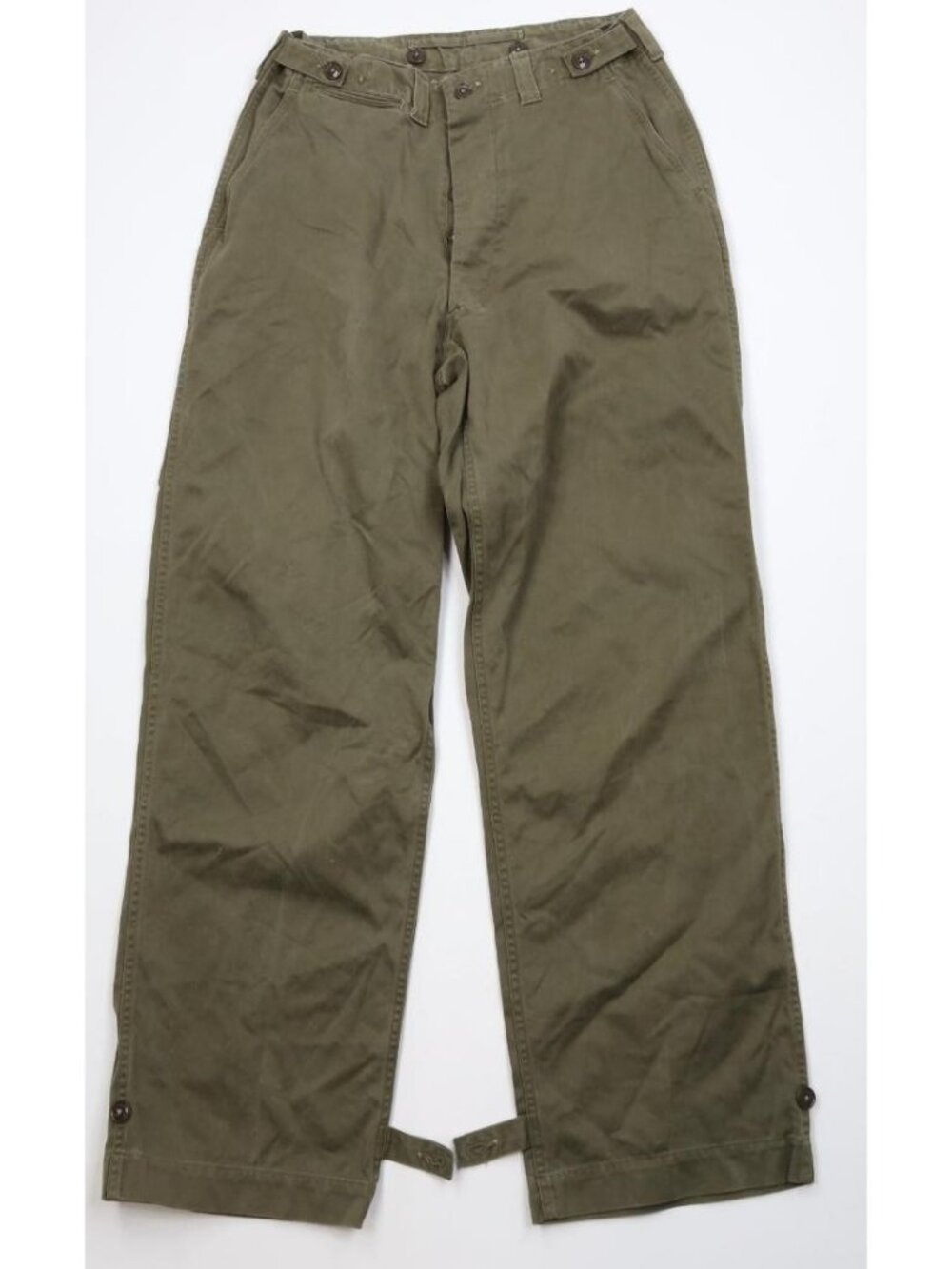 Vintage 40s WWII Mens 32x34 M1943 Herringbone Twill HBT Wide Leg Field Pants USA